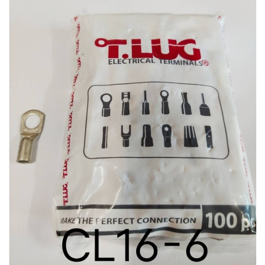 หางปลารุ่นหนา ทรงยุโรป T.LUG รุ่น CL16 - 6,8 (ถุงละ 50 ตัว)