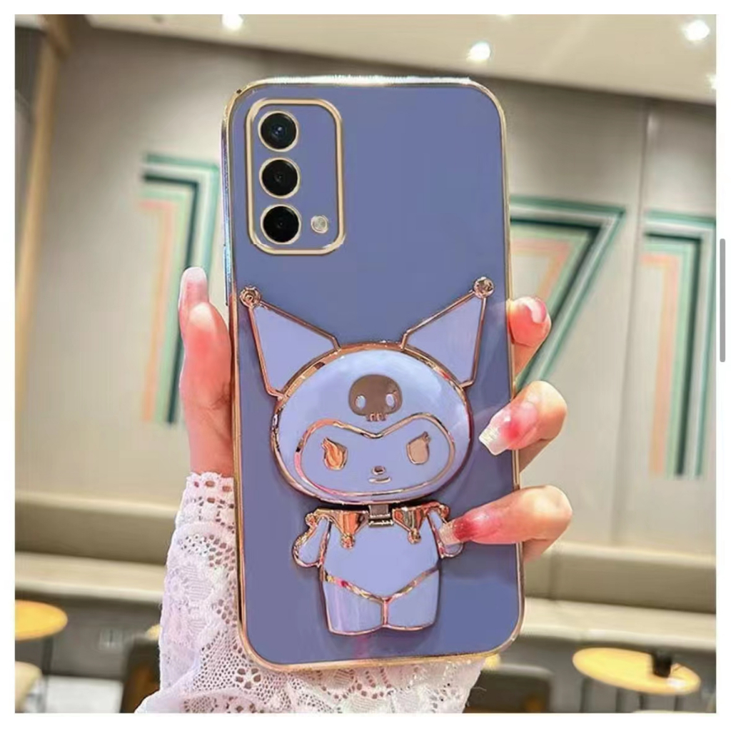 เคส ขาตั้ง หมุนได้ สำหรับ samsung A15 A25 A35 A55 A12 A50 A50S A30S A51 เคสฝาหลัง แบบนิ่ม น่ารัก คุโรมิ มีกระจก