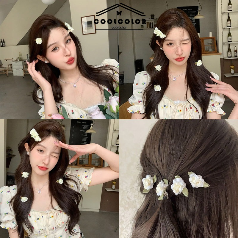 ส่งจากไทย INSกิ๊บติดผมดอกมะลิรูปดอกไม้น่ารักเด็กผู้หญิงข้างคลิปสีหวานสไตล์เกาหลีคลิปปากเป็ดสําหรับผู้หญิง