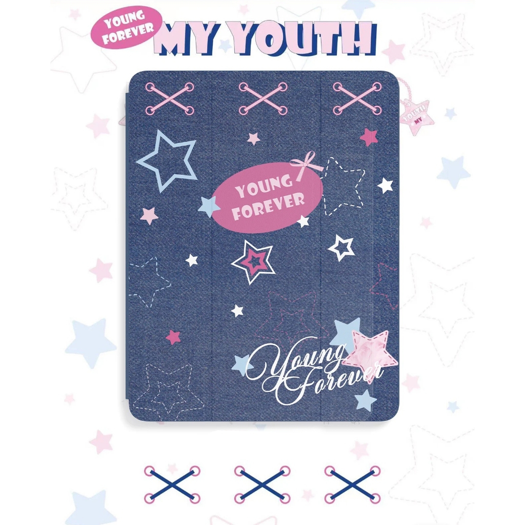 🚀จัดส่งทันที🚀 เคส iPad Pro11 2024 Air7/6 gen8 air5 คาวบอยพิงค์สตาร์case iPad air4 gen11 gen6 mini7