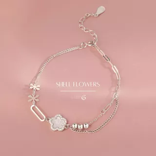 GLAMOR✨ข้อมือเงิน Shell Flowers กําไลเงิน สร้อยข้อมือเงิน กําไลนําโชค สร้อยข้อมือผู้หญิง กําไลแฟชั่น