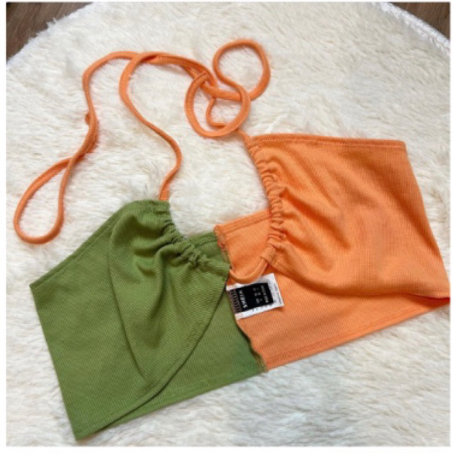 ✨NEW✨ crop top SHIEN size S two tone ใส่ได้หลายแบบได้ไปคุ้มมาก