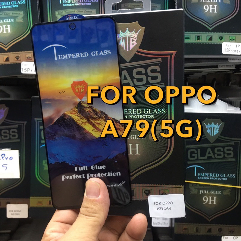 ฟิล์มกระจกเต็มจอ OPPO A79(5G) ฟิล์มกันรอยหน้าจอ ฟิล์มกระจกนิรภัยกันรอย แบบใส เต็มจอ ขอบดำ(Full Glue)(Black)