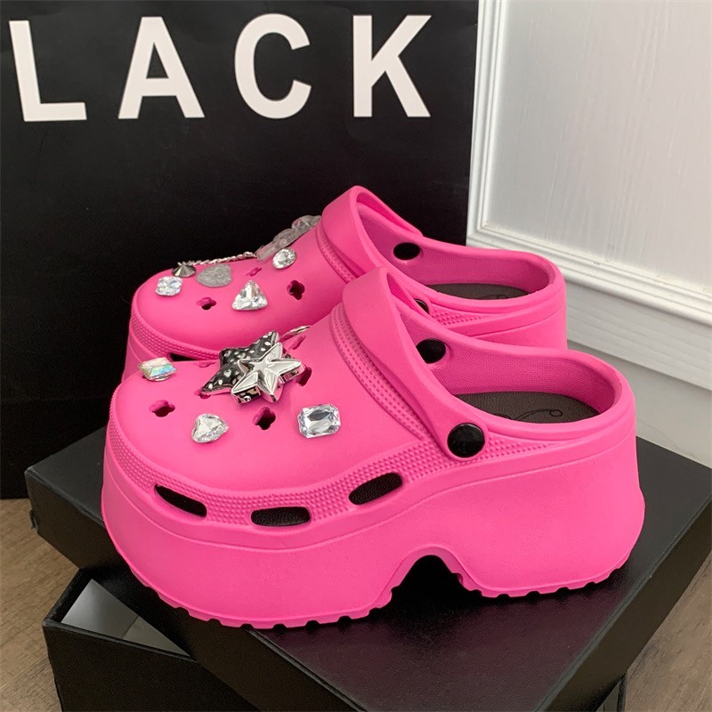 รองเท้าหัวโตส้นสูง 7เซน มาใหม่ รองเท้าส้นตึก งานเบาน้ำหนักเบา EVA  พร้อมส่งในไทย by lukmee716