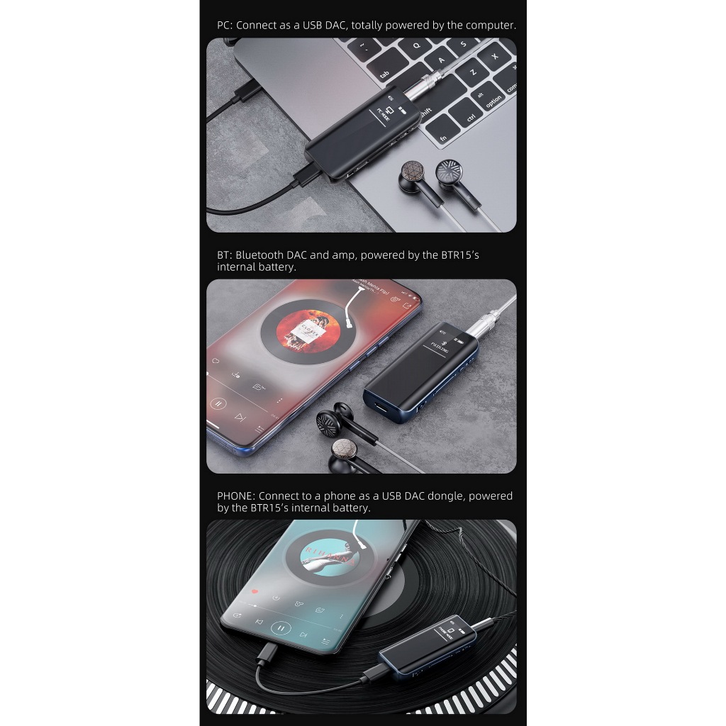 FiiO BTR15 DAC AMP จิ๋วไร้สาย สามารถใช้ Hires Wireless , DAC OTG , MQA ได้