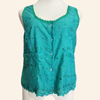เสื้อคอกระเช้า ลูกไม้ ผ้านิ่มใส่สบาย แม่ไก่ คอพวง คนแก่ คุณแม่ (M06)
