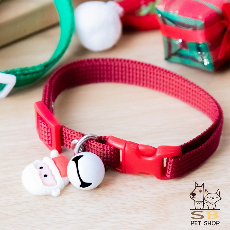 ปลอกคอแมว คริสต์มาส พร้อมจี้น่ารัก สีสันสดใส พร้อมส่งในไทยค่า - รูปที่ 4
