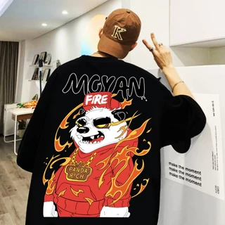 ✅เสื้อไซส์ใหญ่✅ พิเศษ!!! เสื้อยืด คนอ้วน คอกลม เนื้อนุ่ม ลายFire Panda ใส่สบาย ใหญ่สุด 67นิ้ว เย็นสบาย คมชัดใหญ่มาก