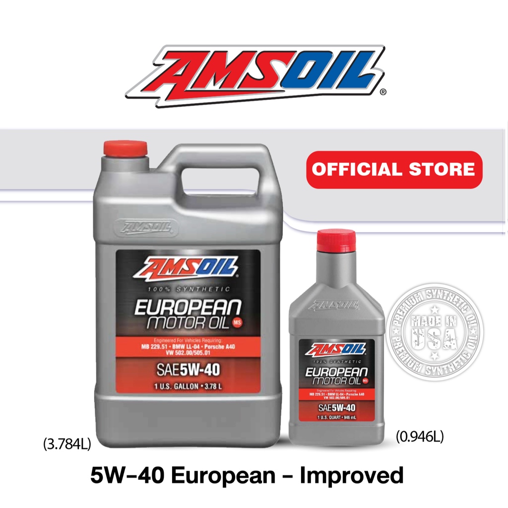 AMSOIL 100% Synthetic European Motor Oil 5W-40 (Mid-SAPS) ฝาแดง สังเคราะห์แท้รถยุโรป