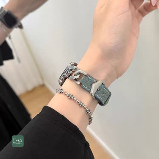 สายสําหรับแอปเปิ้ลวอช สายนาฬิกา สายหนังโซ่หัวเข็มขัด for iWa…