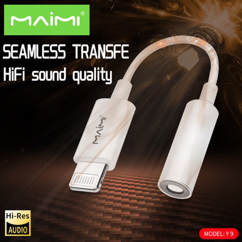 สายต่อหูฟัง ตัวแปลงหูฟัง แจ๊ค ไลนิ่ง to 3.5mm ยี่ห้อ Maimi Model: Y9