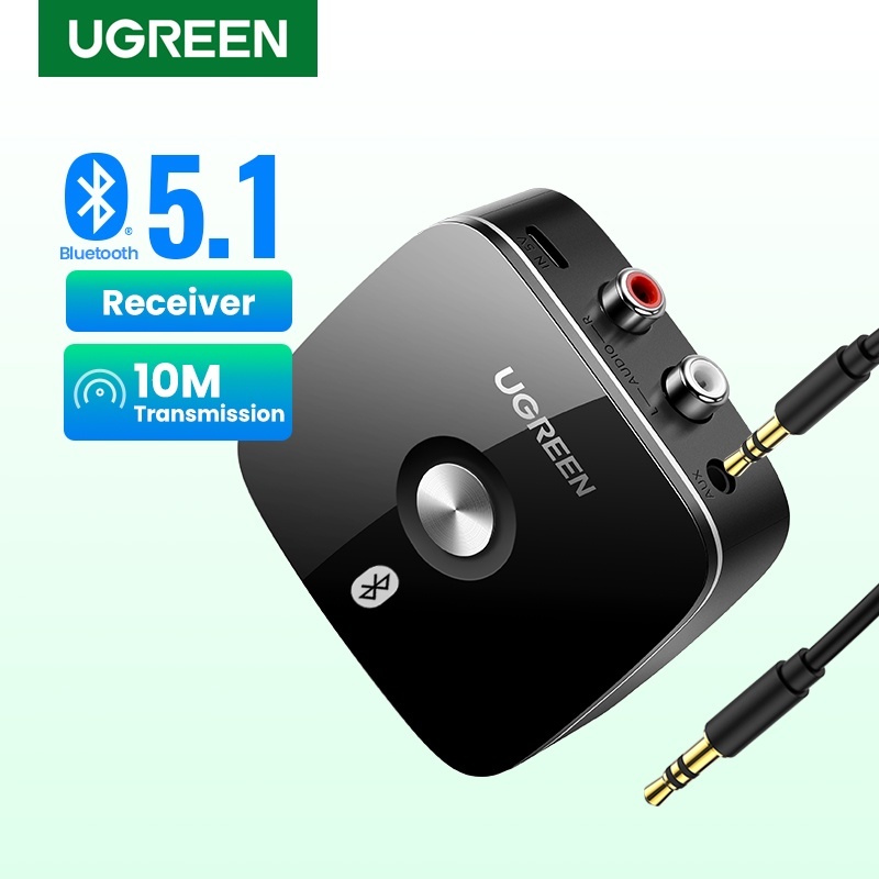 Ugreen 40759 RCA ตัวรับสัญญาณ ตัวแปลง บลูทูธ 5.1 aptX LL แจ็ค 3.5 มม. ไร้สาย สําหรับรถยนต์