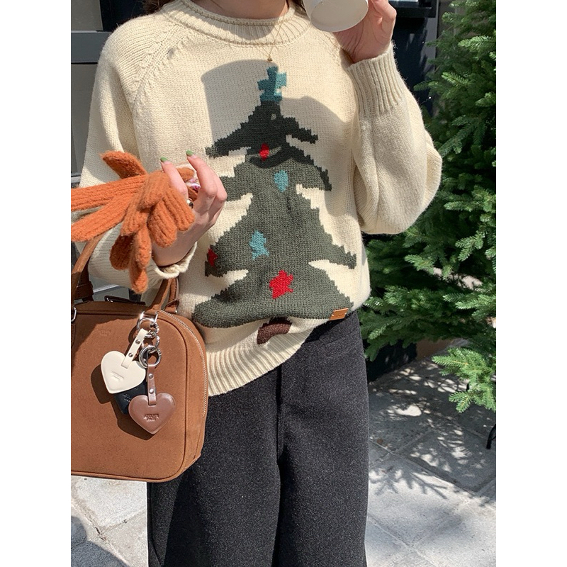 cpjgirlxx | พร้อมส่ง Christmas Tree Sweater 2023 - 3col [FW23] เสื้อกันหนาว เสื้อไหมพรม เสว็ตเตอร์ต้นคริสต์มาส