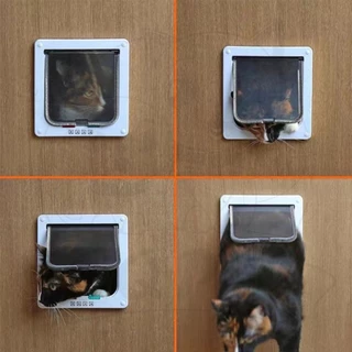QQPET ประตูสัตว์เลี้ยงสองทาง ประตูแมว ประตูสุนัข อนุญาตให้สัตว์เลี้ยงเข้ามาและไปได้อย่างอิสระ 3 ขนาด