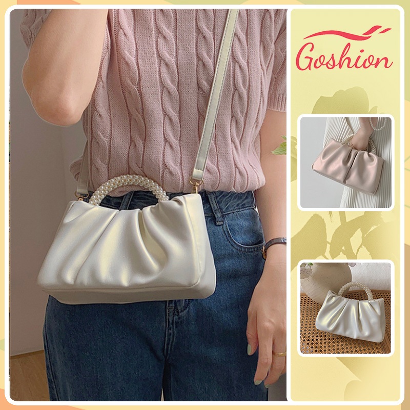 [จัดส่ง​ใน​ 24​ ชม🚚]​​ เกาหลีผู้หญิงกระเป๋าถือแฟชั่นลําลองเพิร์ลโซ่กันน้ํานุ่มก๋วยเตี๋ยวกระเป๋าโทรศัพท์มือถือ