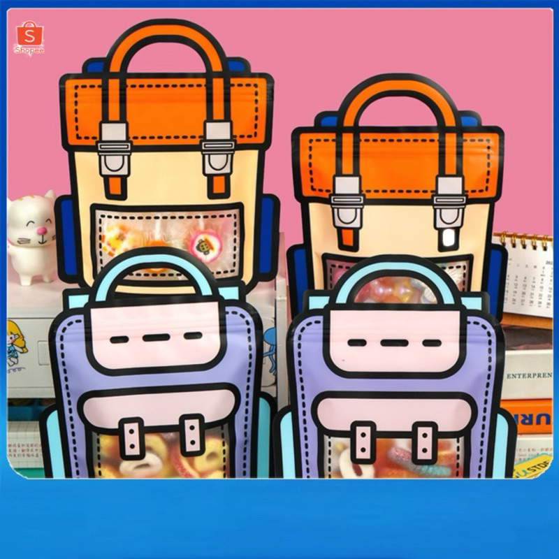 【พร้อมส่ง】ถุงซิปก้นตั้งลายการ์ตูน ถุงใส่ขนมของชำร่วย