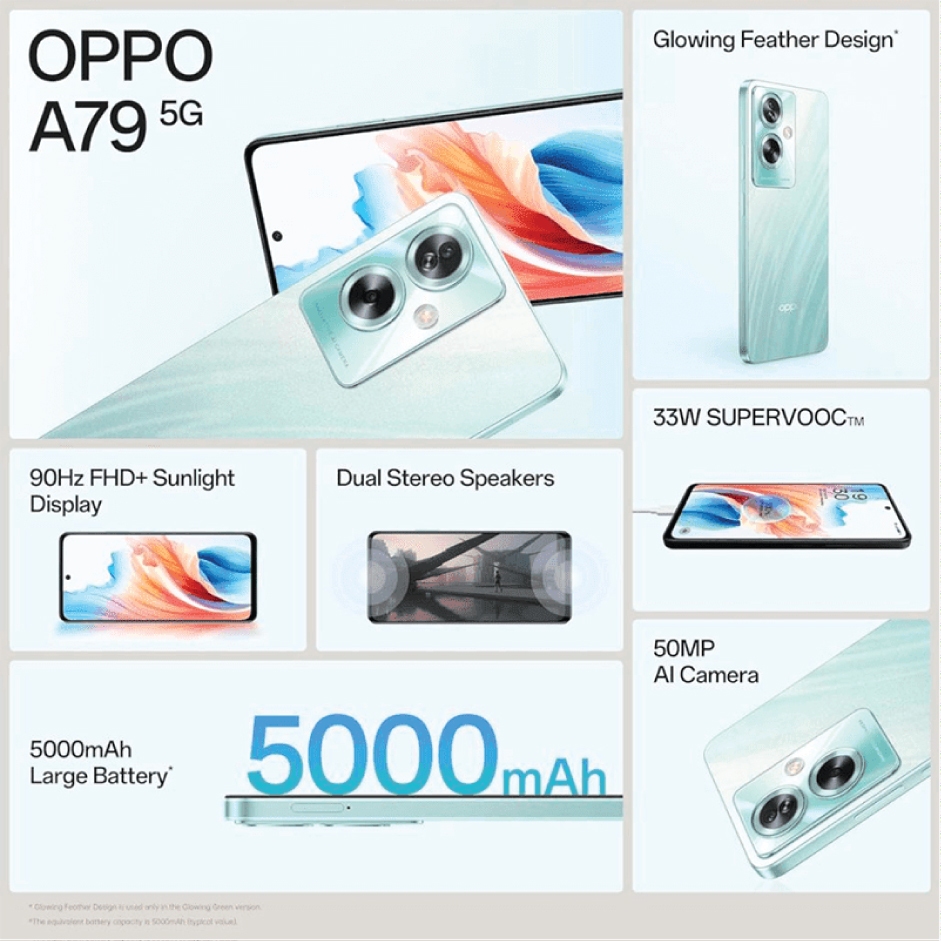 [HOT] OPPO A79  5G Dimensity 6020 l 5000mAh l SUPERVOOC ชาร์จไว 33W OPPO เครื่องศูนย์ไทย ผ่อน 0% Oasismobile