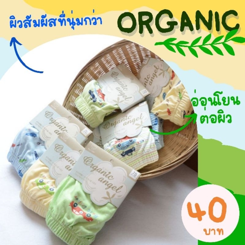 กางในเด็กผู้ชาย ผ้าฝ้ายออร์แกนิค Organic angel  รุ่น สีสันสดใส (จัดส่งแบบคละแบบ)