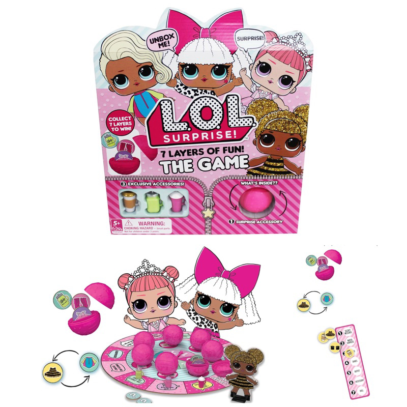 Spin Master L.O.L. Surprise! 7 Layers of Fun, Board Game for Families and Kids Ages 5 and up, pink, 