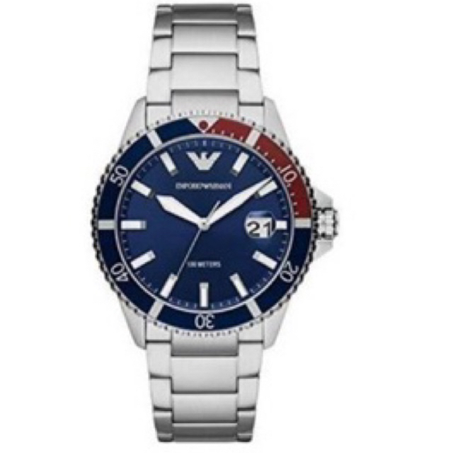 Emporio Armani นาฬิกาข้อมือผู้ชาย Diver Blue Dial Silver รุ่น AR11339