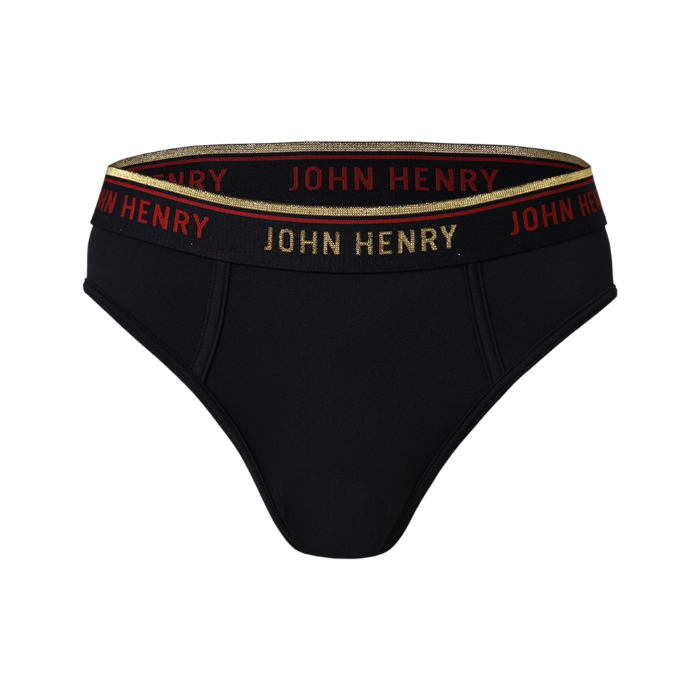 JOHN HENRY UNDERWEAR Silver &amp; Gold Series กางเกงชั้นในผู้ชาย ทรงบรี๊ฟ รุ่น JU JU2G002 สีดำ