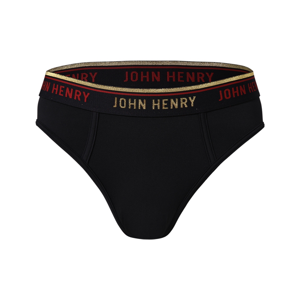 JOHN HENRY UNDERWEAR Silver & Gold Series กางเกงชั้นในผู้ชาย ทรงบรี๊ฟ รุ่น JU JU2G002 สีดำ
