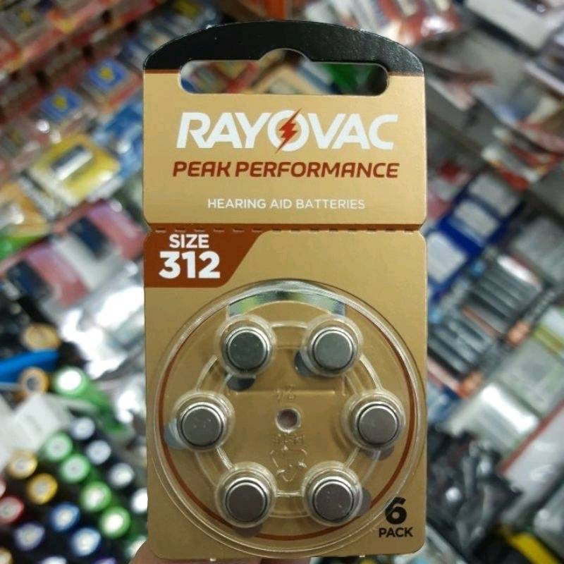 ถ่านเครื่องช่วยฟัง Rayovac Peak 312, A312, PR41 แพค6ก้อน 1.45V ของใหม่ ของแท้  Made in Germany