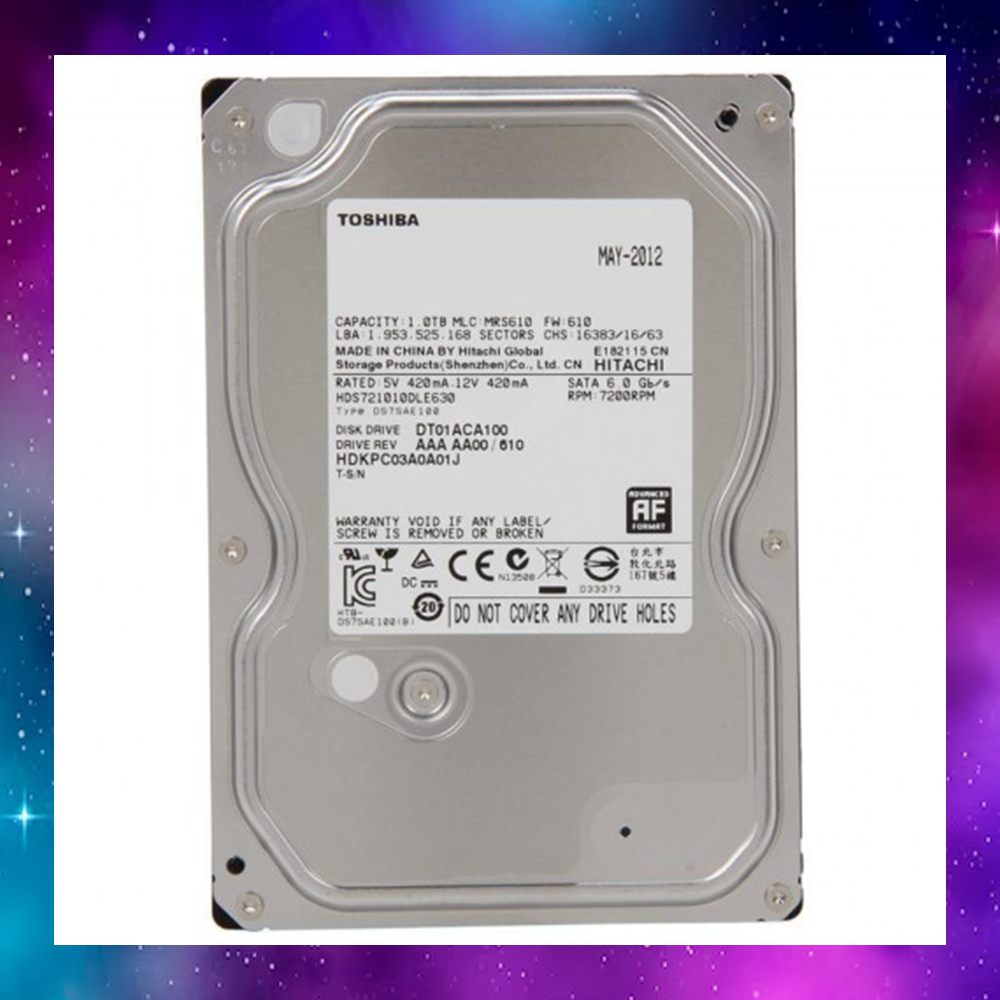1 TB HDD (ฮาร์ดดิสก์) TOSHIBA DT01ACA 7200RPM SATA3 (DT01ACA100) ใช้งานปกติ ติดเหลือง