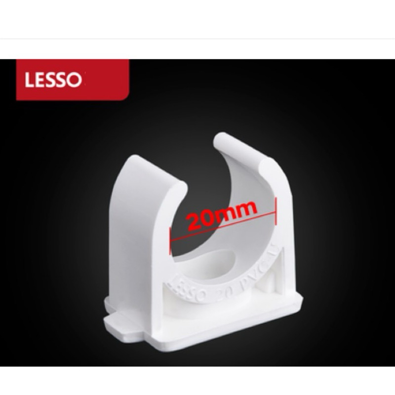 คลิปก้ามปู 20 mm LESSO สีขาว เกรดคุณภาพสูง บรรจุ 100 ตัว