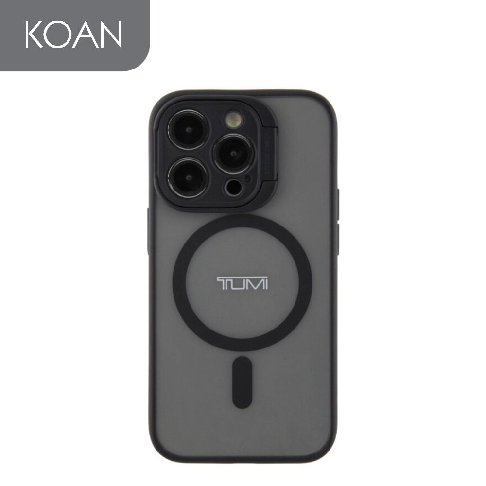 เคสโทรศัพท์ TUMI Frosted Mag Transparent PC Case With Stand Function for iP 15 Pro / 15 Pro Max - Black / Blue