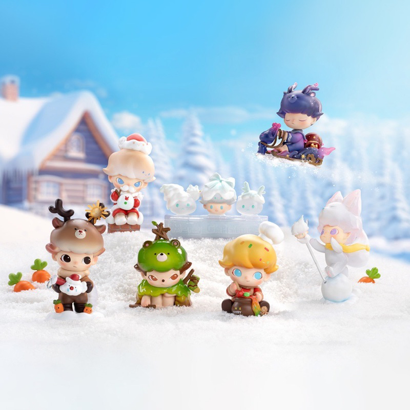 (ยกกล่อง) กล่องสุ่ม Blindbox POP MART DIMOO Christmas Letter From Snowmans Series