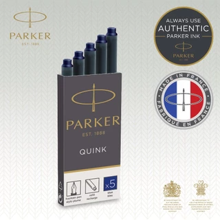 Parker หมึกหลอด สำหรับปากกาหมึกซึม ไส้ปากกาคอแร้ง แพ็ค 5 ชิ้น Parker Quink refill pack 5 CT Blue, Black