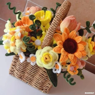 (100pcs) สินค้าพร้อมส่ง ลวดกำมะหยี่ DIY แยกสี สร้างสรรค์งานประดิษฐ์ต่างๆ สำหรับงานฝีมือ สีสันสดใส