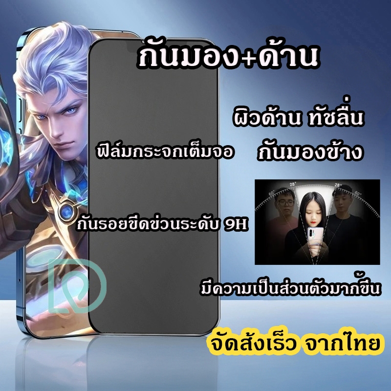 ฟิล์มกันมอง แบบด้าน AG สำหรับ ไอโฟน 15 Pro Max 15 Plus 14ProMax 14 13 Pro Max 13 12 pro 11 XR ฟิล์มกันเสือกไอโฟน