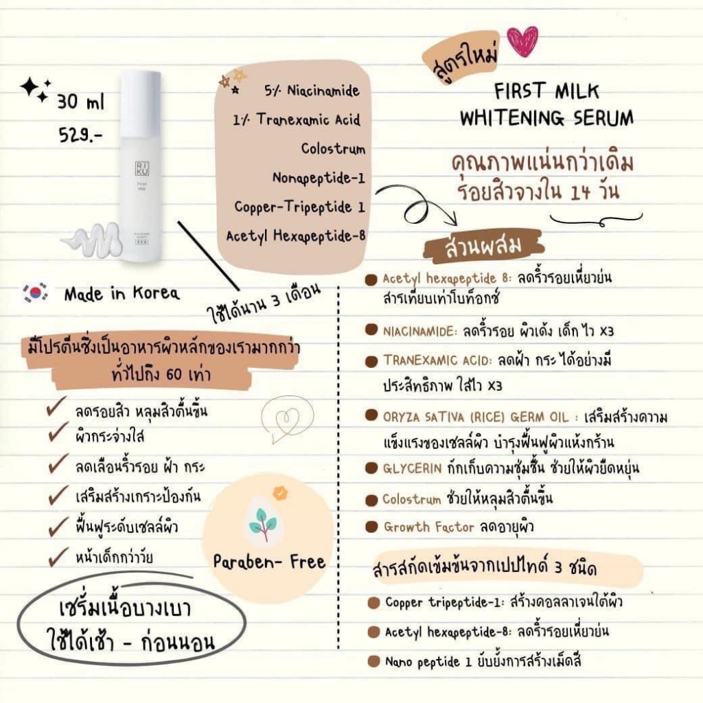 RIKU SET ริคุ เซ็ต 2 ชิ้น [ วิตซีเบอร์รี่เกาหลี + เซรั่มนมเกาหลี ] — صورة 5