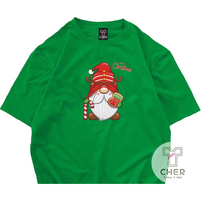 เสื้อสกรีนลายซานต้ามินิมอลน่ารักๆเนื้อผ้าcotton100%ใส่ได้ทั้งหญิงและชาย