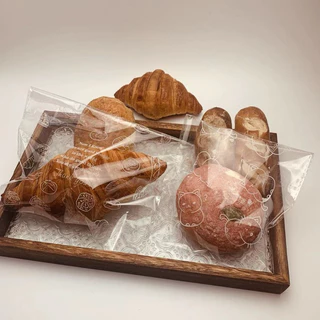ถุงฝากาวใส่ขนม ขนาด15x18x3cm แพค48-50ใบ