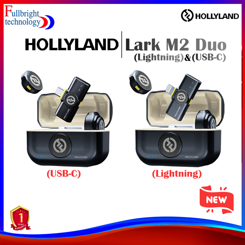 Hollyland Lark M2 Duo USB-C , Lightning ไมโครโฟนหนีบปกเสื้อ (ประกันจากศูนย์ 1 ปี)
