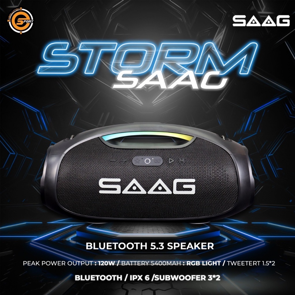 ถูกสุด STORM ES244A) SAAG Bluetooth version: V5.3 • Tweeter Size: 1.5 inch* 2, 40hm •Subwoofer Size;