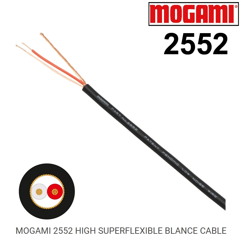 MOGAMI 2552 HIGH SUPERFLEXIBLE BLANCE CABLE made in japan สายเปล่าตัดแบ่งขายราคาต่อเมตร / ร้าน All C