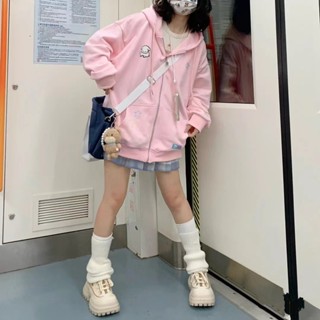 ใหม่ เสื้อกันหนาวมีฮู้ดผู้หญิง เสื้อคลุมแขนยาว มีซิป ผ้าสำลี…