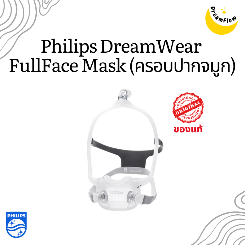 หน้ากาก CPAP แบบครอบจมูกและปาก Philips Dreamwear fullface