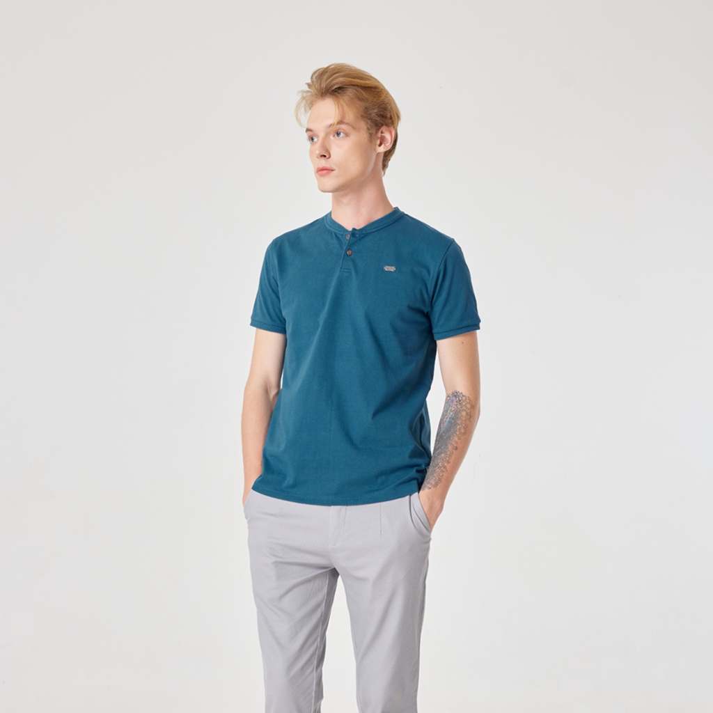 Khaki Bros. - Henley T-shirt - เสื้อ Henley แขนสั้น - KM23K066