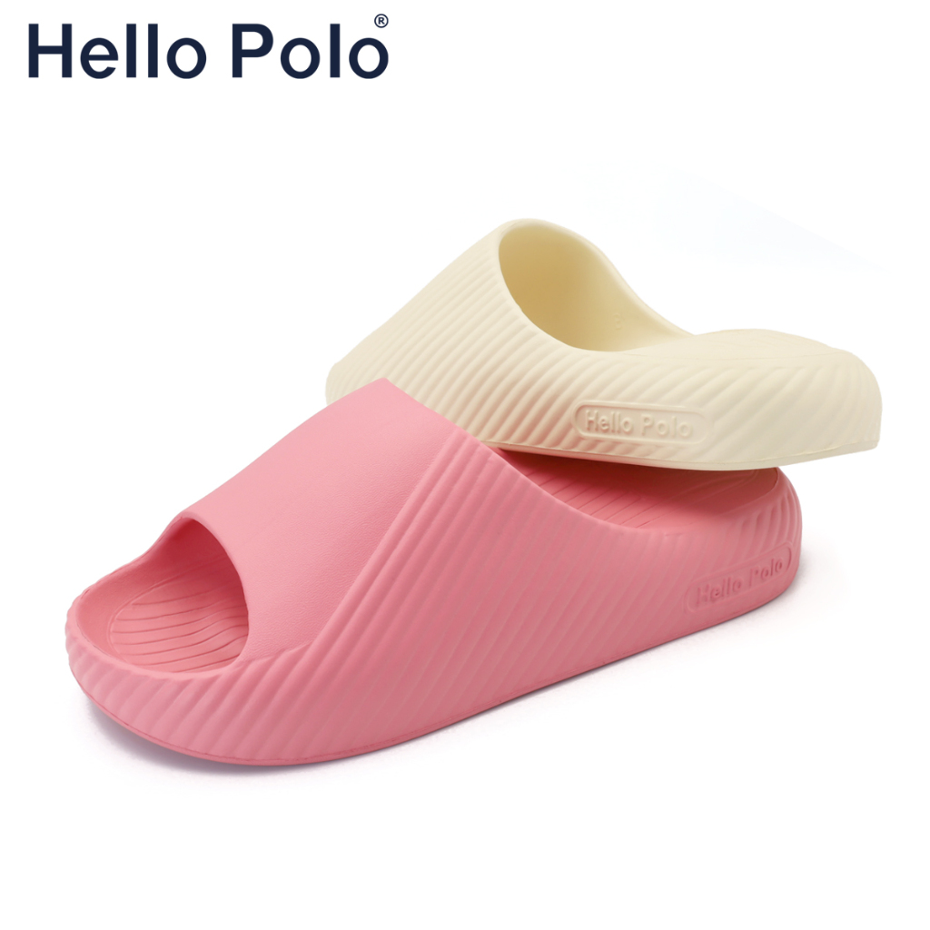 Hello Polo รองเท้าแตะผู้หญิง รองเท้าใส่ในบ้าน แฟชั่น กันน้ำกันลื้น 4cmพื้นหนา น่ารักลําลอง นิ่มเหมือนเหยียบขี้ HP8014W