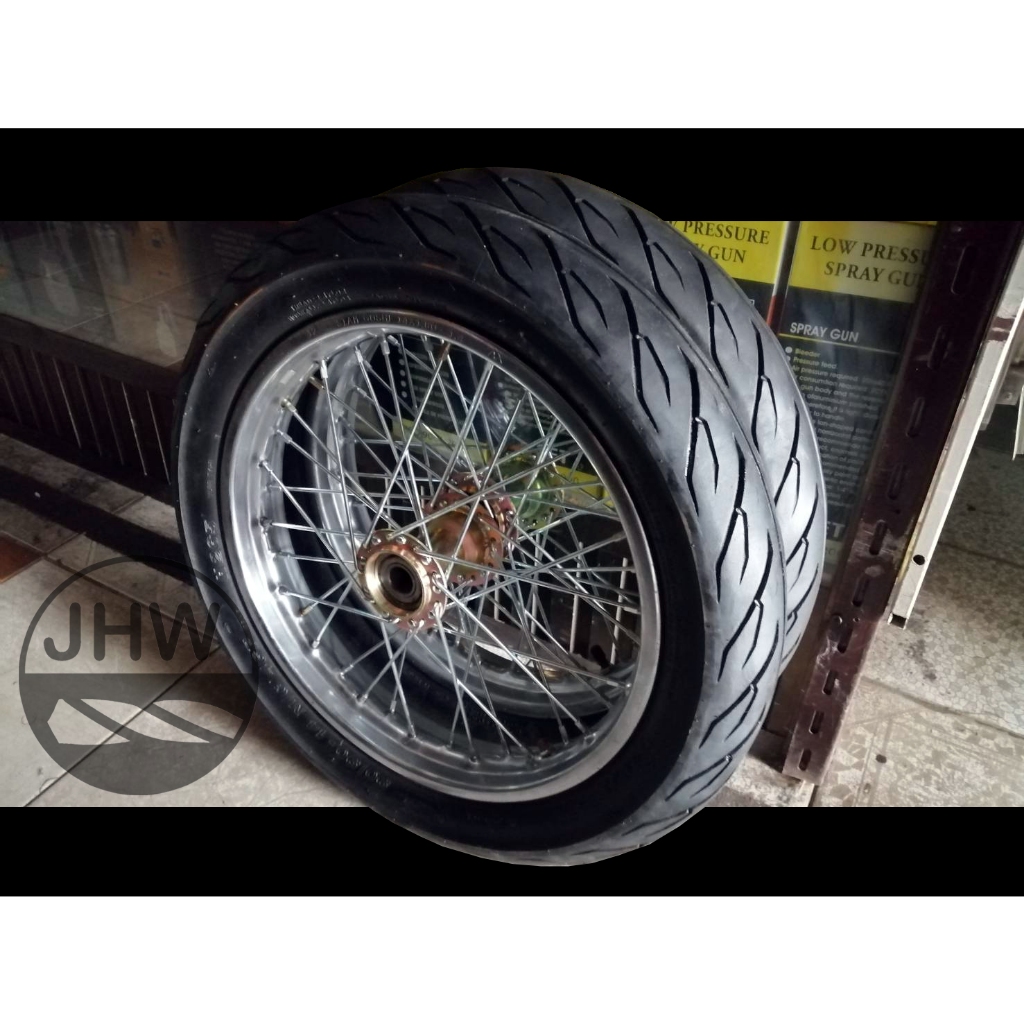 ล้อรถเข็น เฉพาะล้อ14นิ้ว (1คู่) รุ่นยางมือสอง (มาพร้อมกับ ยางนอก+ใน+ขอบล้อ,ซี และ ดุม) **รุ่นไม่มีแก