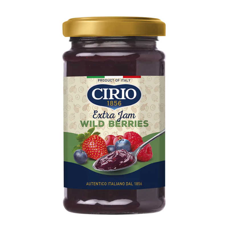 ซิริโอ้ แยม ไวล์ดเบอร์รี่ (เบอร์รี่ป่า) 280 กรัม - Wild Berries Jam (Mixed Berries) 280g Cirio brand