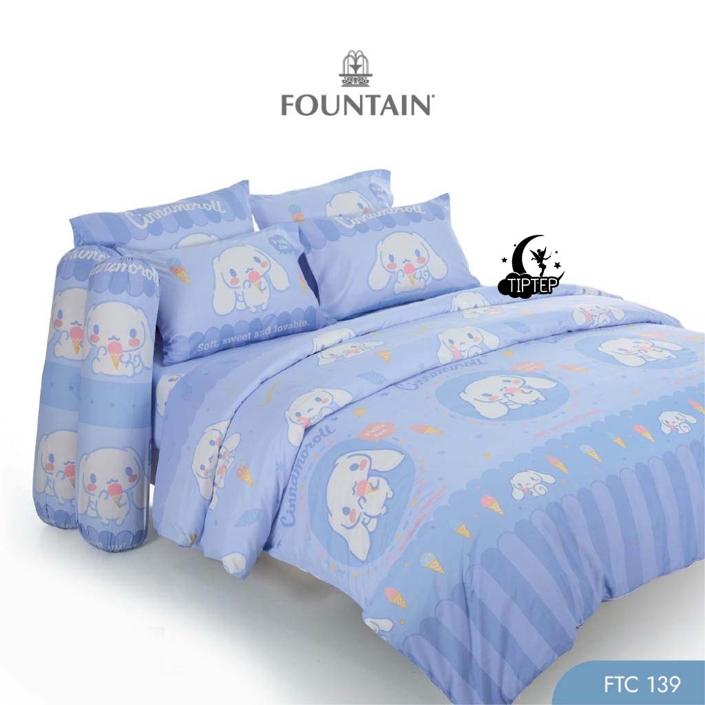 Fountain FTC139 ชุดผ้าปูที่นอน (ไม่รวมผ้านวม) 3.5/5/6 ฟุต ลายการ์ตูน Cinnamoroll ลิขสิทธิ์แท้