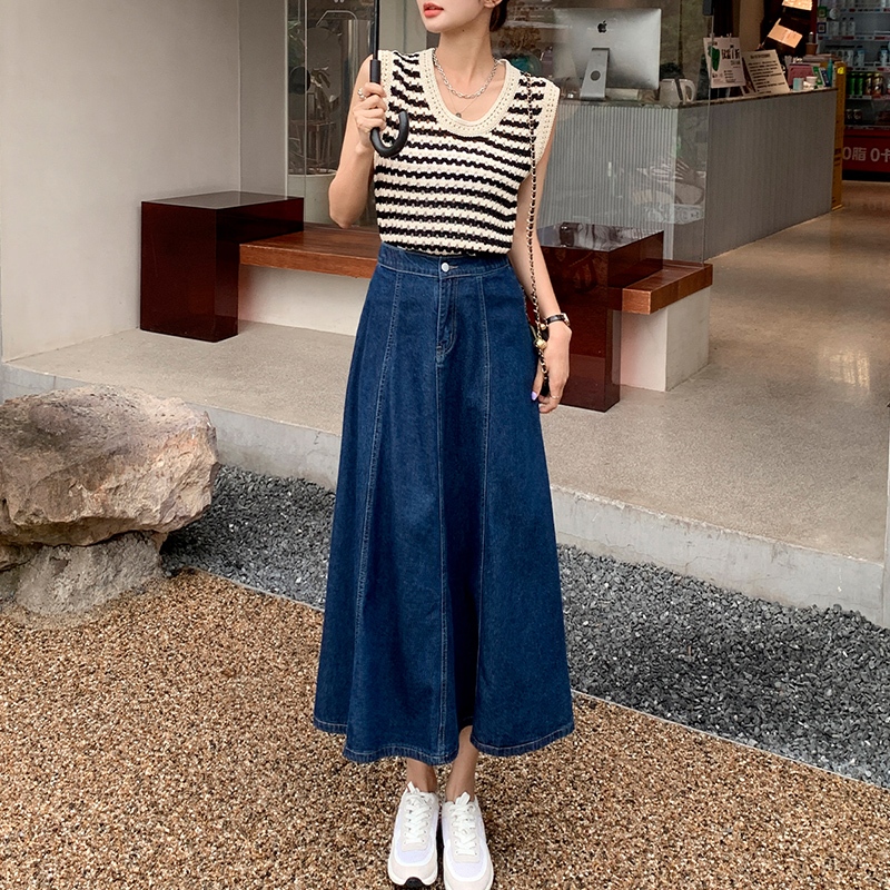 Beautified กระโปรงยีนส์สาวอวบ เอวยางยืด กระโปรงสาวอวบV41 - รูปที่ 7