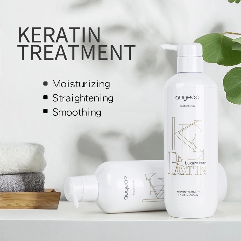 Augeas keratin treatment 500ml.เคราตินจากโปรตีนธรรมชาติ ซ่อมแซมและปกป้องผมแห้งเสียจากการทำเคมี