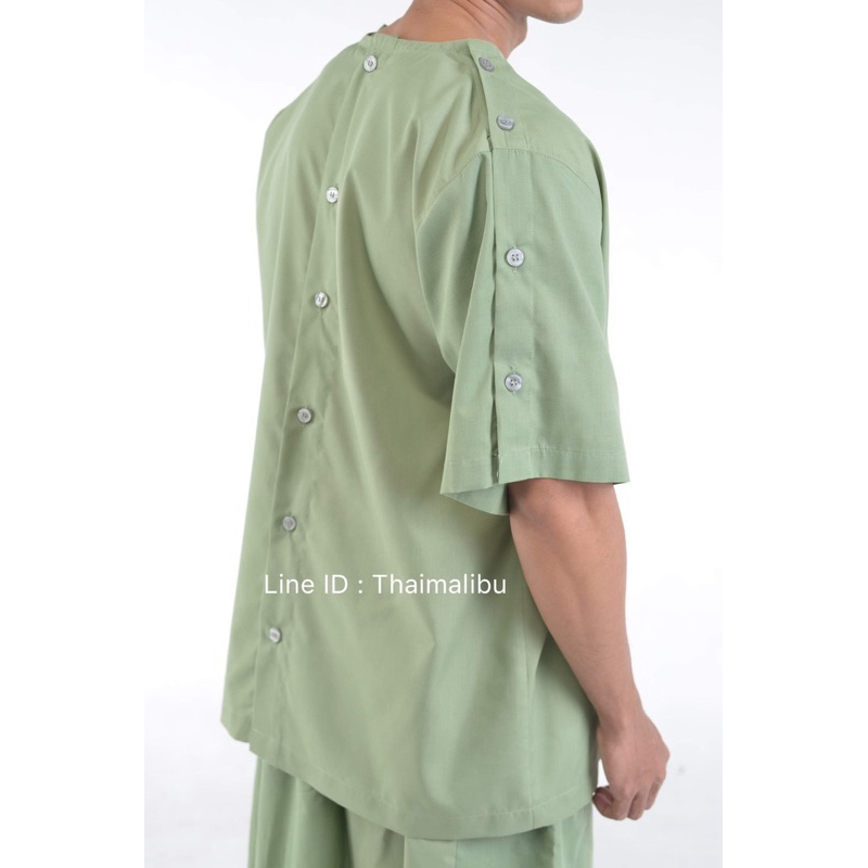 ชุดผู้ป่วย ชุดคนไข้ (กระดุมหลัง)